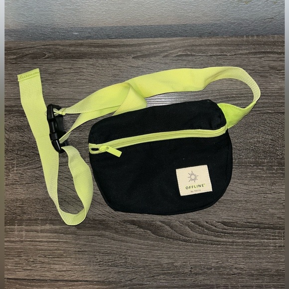 aerie Handbags - Offline by Aerie Black and Neon Yellow Waist bag